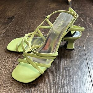 Square Toe Lime Green Sandles size 9M